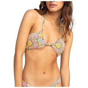 Roxy All About Sol Mini Bandeau Bikini Top Size L